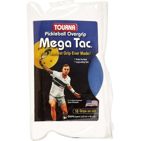 Pickleball Mega TAC Overgrip, 10 pack, Blue