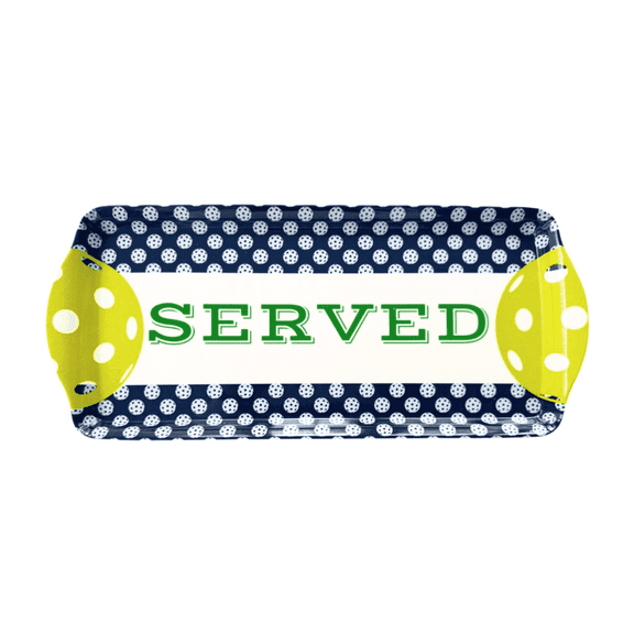 Pickleball Melamine Serving Tray Durable 15" Tray for Appetizers, Snacks, Desserts & Game Day Fun