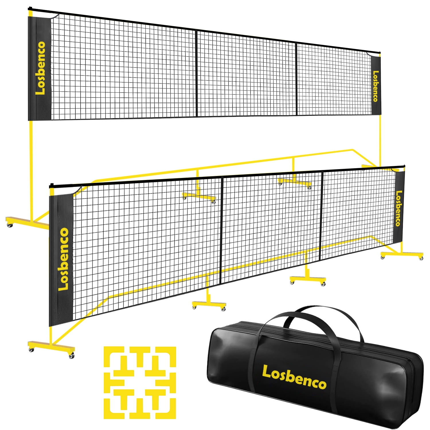 Pickleball Net with Wheels Court Lines 22FT Pickleball Net Metal Frame Pickleball Net with Wheels Court Lines 22FT Pickleball Net Metal Frame