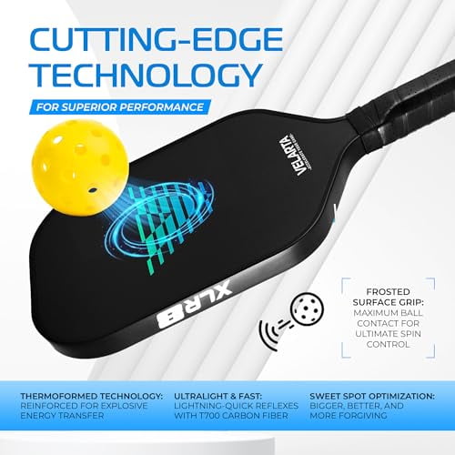 Pickleball Paddle Stream-1 White/Black - Fiberglass Surface, Extended