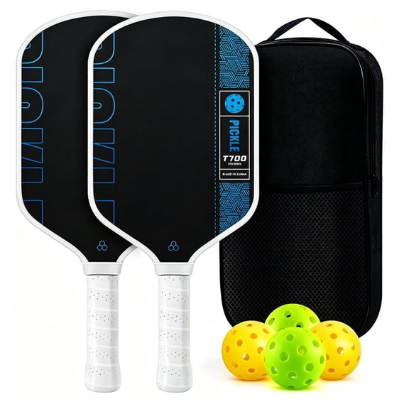 Pickleball Paddle, Features a T700 Raw Carbon Fiber Face, Enhance Spin Performance(blue 2pc)