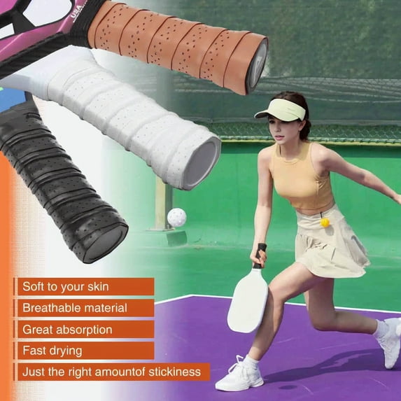 Pickleball Paddle Grip Tape, Professional Grip Tape for Pickleball, Soft Pickleball Racket Racquet Overgrip Wrap, Breathable, Quick Dry