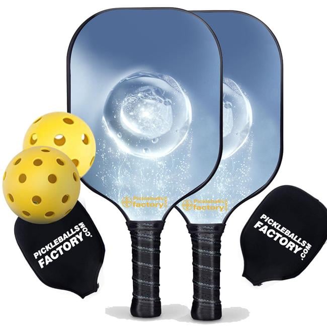 Pickleball Paddle Set - Crystal Clear Pickleball Paddles, Best Pickleball Set for Beginners, Carbonfiber Graphite