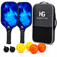 thumbnail image 1 of Pickleball Paddles Set of 2 - 4 High-Performance Pickle Balls & Durable Bag for Rackets & Balls, 1 of 14