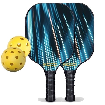 Pickleball Paddle Set - Neon Light Pro Pickleball Paddle, Pickle Ball Starter Kit, Glassfiber Graphite
