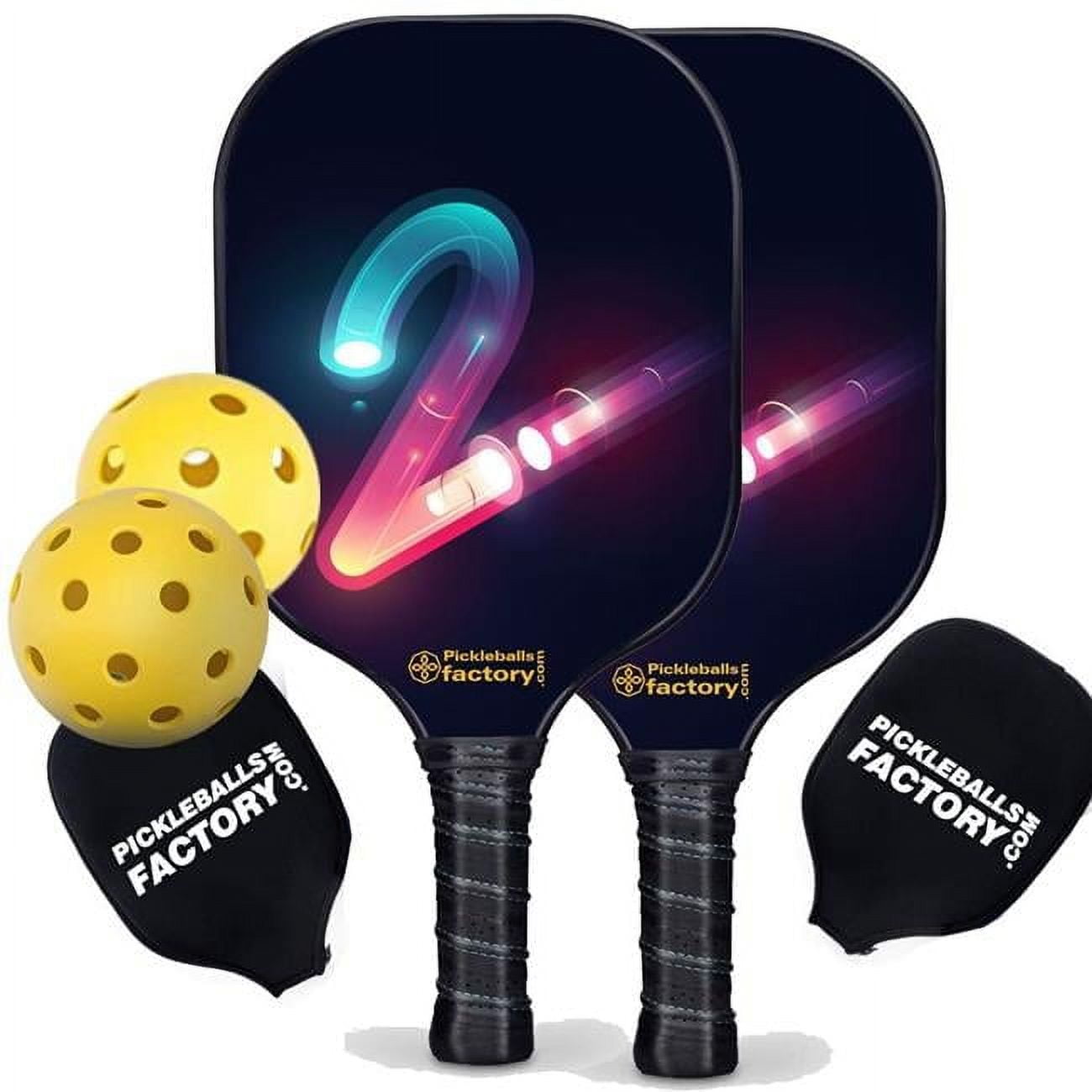 Pickleball Paddle Set - Tow Pro Pickleball Paddle, Best Pickleball Starter Set, Glassfiber Graphite