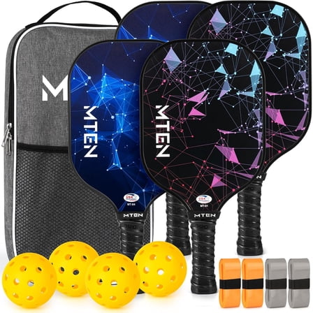 Pickleball Paddles Fiberglass Surface Pickleball Set with Pickleball Rackets, Pickleball Paddles Set ​for Men Women