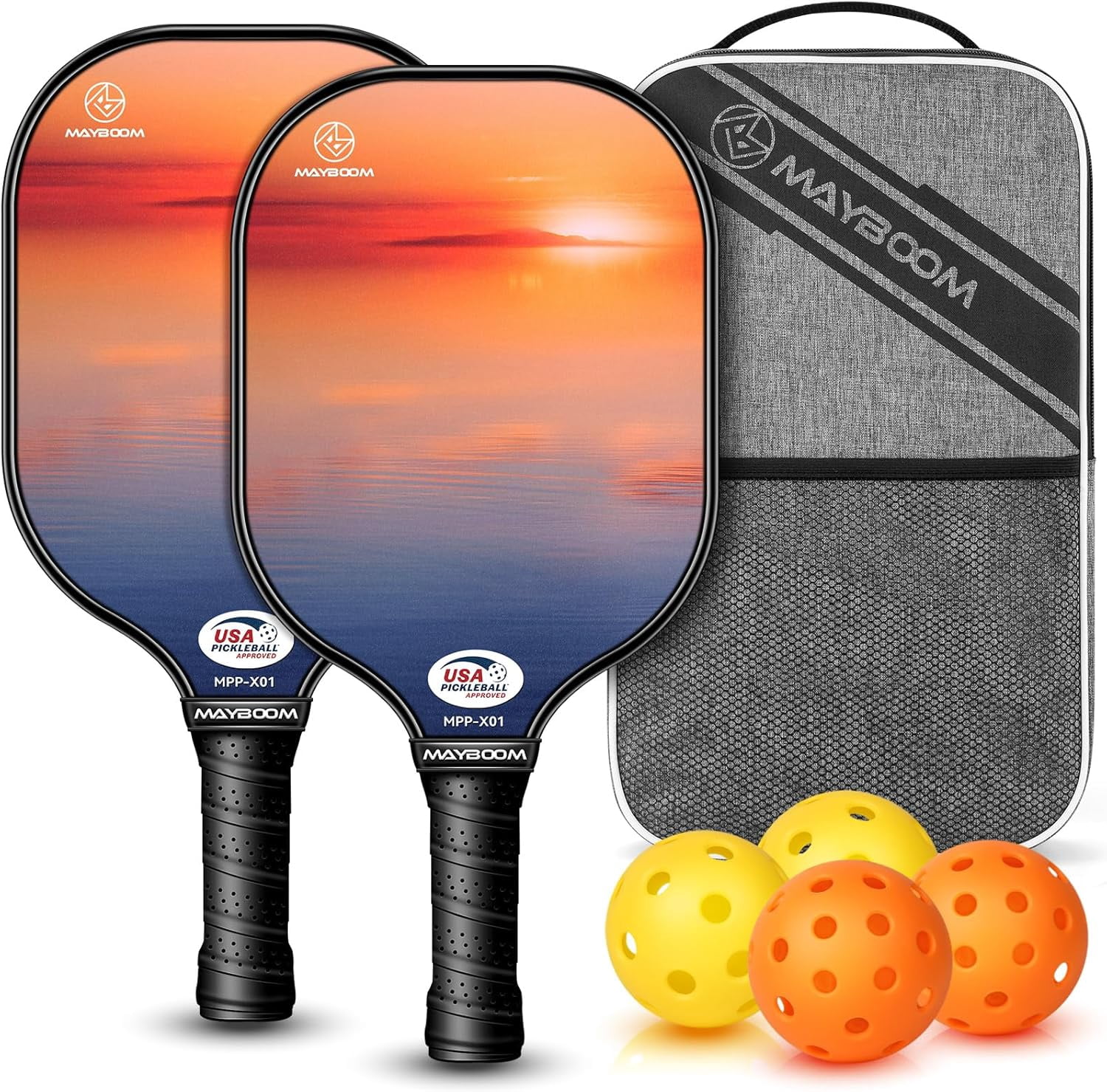Paddle Racket Set Pickleball Paddles Set of 2 or 4, USAPA Approved Pickleball Paddles Set ...