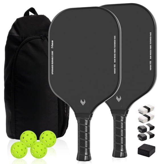 Pickleball Paddles Set Of 2/4 Usapa Approved Carbon Fiber Surface Pickle Ball - 14mm Pp Core Lightweight Rackets -suitable For Beginners' And Game(blue)