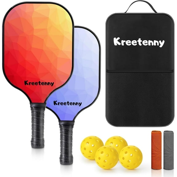 Pickleball Paddles Set of 2, Graphite Pickleball Set, Lightweight Pickle Ball Rackets 2 pack for Men and Women