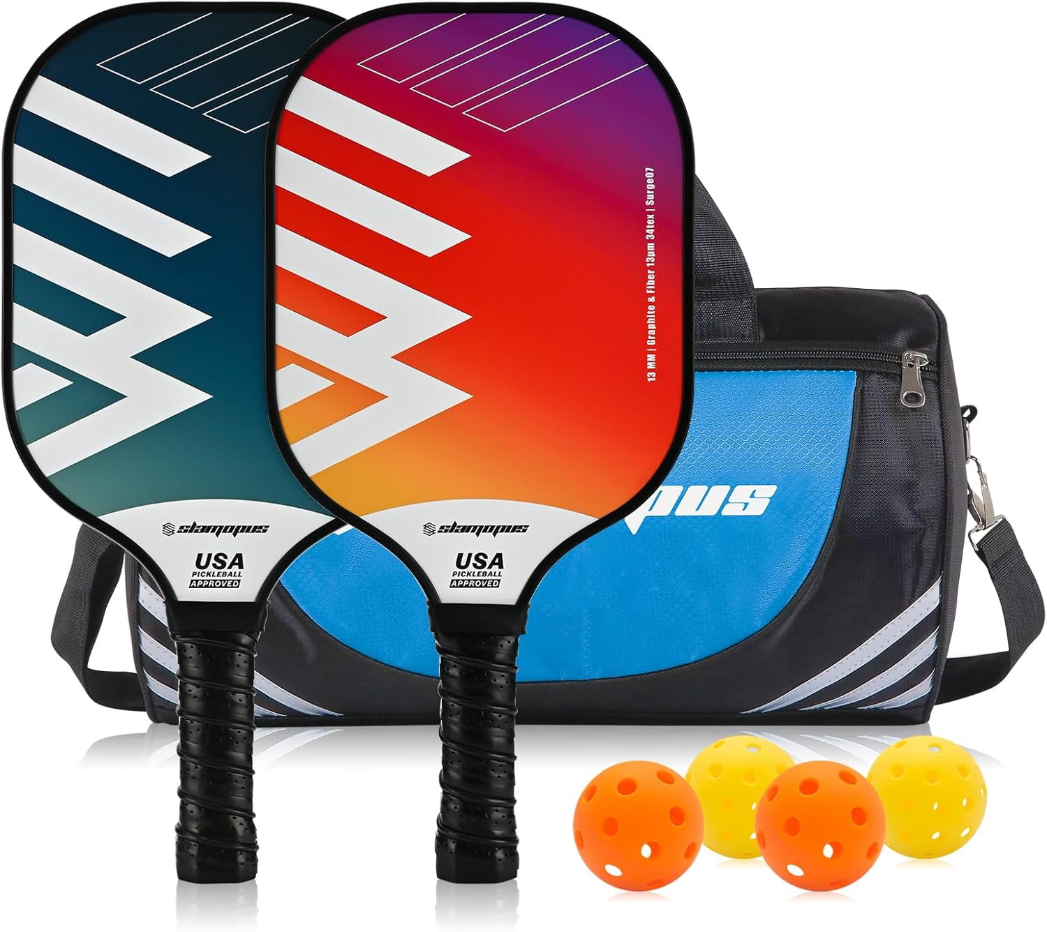 Raquette De Pickleball OZO Spark Fusion Essence - Graphite, épaisseur 13 Mm, Poids 212 G - Approuvée USAPA