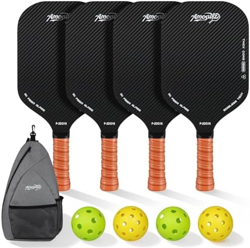 Pickleball Paddles Set of 4, 16MM Edgeless Pickle Ball Paddle with 4 ...