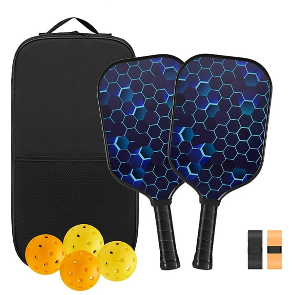 Pickleball Paddles Set,  Fiberglass Surface Pickleball Set with Pickleball Rackets, Pickleball Paddles Set ​for Men Women