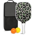 thumbnail image 1 of Pickleball Paddles Set Of 1, Fiberglass Surface, Animal, Leopard Print, 1 Paddle, 2 Balls & Bag, 1 of 5