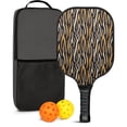 thumbnail image 1 of Pickleball Paddles Set Of 1, Fiberglass Surface, Animal, Leopard Print, 1 Paddle, 2 Balls & Bag, 1 of 5