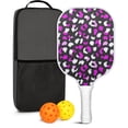 thumbnail image 1 of Pickleball Paddles Set Of 1, Fiberglass Surface, Animal, Leopard Print, 1 Paddle, 2 Balls & Bag, 1 of 5