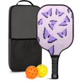 thumbnail image 1 of Pickleball Paddles Set Of 1, Fiberglass Surface, Boho Butterfly Decor, 1 Paddle, 2 Balls & Bag, 1 of 5