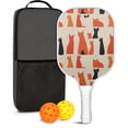 thumbnail image 1 of Pickleball Paddles Set Of 1, Fiberglass Surface, Cats & Dogs Print, 1 Paddle, 2 Balls & Bag, 1 of 5