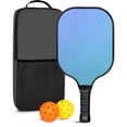 thumbnail image 1 of Pickleball Paddles Set Of 1, Fiberglass Surface, Colorful Lines Print, 1 Paddle, 2 Balls & Bag, 1 of 5