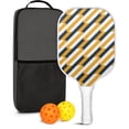 thumbnail image 1 of Pickleball Paddles Set Of 1, Fiberglass Surface, Colorful Lines Print, 1 Paddle, 2 Balls & Bag, 1 of 5