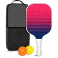 thumbnail image 1 of Pickleball Paddles Set Of 1, Fiberglass Surface, Colorful Lines Print, 1 Paddle, 2 Balls & Bag, 1 of 5