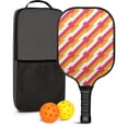 thumbnail image 1 of Pickleball Paddles Set Of 1, Fiberglass Surface, Colorful Lines Print, 1 Paddle, 2 Balls & Bag, 1 of 5