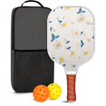 thumbnail image 1 of Pickleball Paddles Set Of 1, Fiberglass Surface, Daisy Floral Print, 1 Paddle, 2 Balls & Bag, 1 of 5