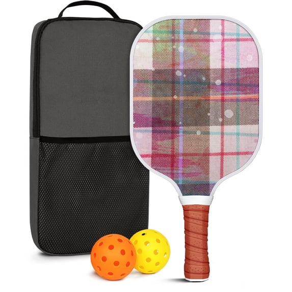 Pickleball Paddles Set Of 1, Fiberglass Surface, Denim Jean Print, 1 Paddle, 2 Balls & Bag