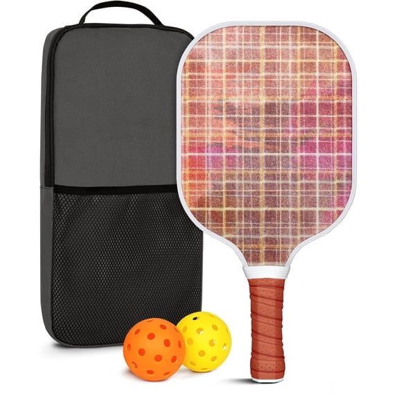 Pickleball Paddles Set Of 1, Fiberglass Surface, Denim Jean Print, 1 Paddle, 2 Balls & Bag