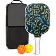 thumbnail image 1 of Pickleball Paddles Set Of 1, Fiberglass Surface, Floral, Flowers Print, 1 Paddle, 2 Balls & Bag, 1 of 5