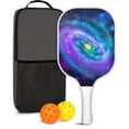 thumbnail image 1 of Pickleball Paddles Set Of 1, Fiberglass Surface, Galaxy, Universe, Starry Sky Print, 1 Paddle, 2 Balls & Bag, 1 of 5