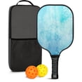 thumbnail image 1 of Pickleball Paddles Set Of 1, Fiberglass Surface, Ice Crystal Print, 1 Paddle, 2 Balls & Bag, 1 of 5