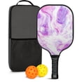 thumbnail image 1 of Pickleball Paddles Set Of 1, Fiberglass Surface, Liquid & Marble Print, 1 Paddles, 2 Balls & Bag, 1 of 5