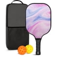 thumbnail image 1 of Pickleball Paddles Set Of 1, Fiberglass Surface, Liquid & Marble Print, 1 Paddles, 2 Balls & Bag, 1 of 5