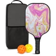 thumbnail image 1 of Pickleball Paddles Set Of 1, Fiberglass Surface, Liquid & Marble Print, 1 Paddles, 2 Balls & Bag, 1 of 5