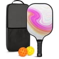 thumbnail image 1 of Pickleball Paddles Set Of 1, Fiberglass Surface, Liquid & Marble Print, 1 Paddles, 2 Balls & Bag, 1 of 5