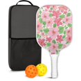 thumbnail image 1 of Pickleball Paddles Set Of 1, Fiberglass Surface, Spring Flowers Floral Print, 1 Paddle, 2 Balls & Bag, 1 of 5