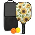 thumbnail image 1 of Pickleball Paddles Set Of 1, Fiberglass Surface,Sunflower Print, 1 Paddle, 2 Balls & Bag, 1 of 5