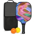 thumbnail image 1 of Pickleball Paddles Set Of 1, Fiberglass Surface, Sweet Candy Print, 1 Paddle, 2 Balls & Bag, 1 of 5