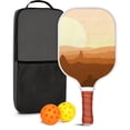 thumbnail image 1 of Pickleball Paddles Set Of 1, Fiberglass Surface, West & Cowboy Print, 1 Paddle, 2 Balls & Bag, 1 of 5