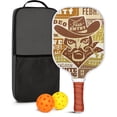 thumbnail image 1 of Pickleball Paddles Set Of 1, Fiberglass Surface, West & Cowboy Print, 1 Paddle, 2 Balls & Bag, 1 of 5