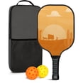 thumbnail image 1 of Pickleball Paddles Set Of 1, Fiberglass Surface, West & Cowboy Print, 1 Paddle, 2 Balls & Bag, 1 of 5