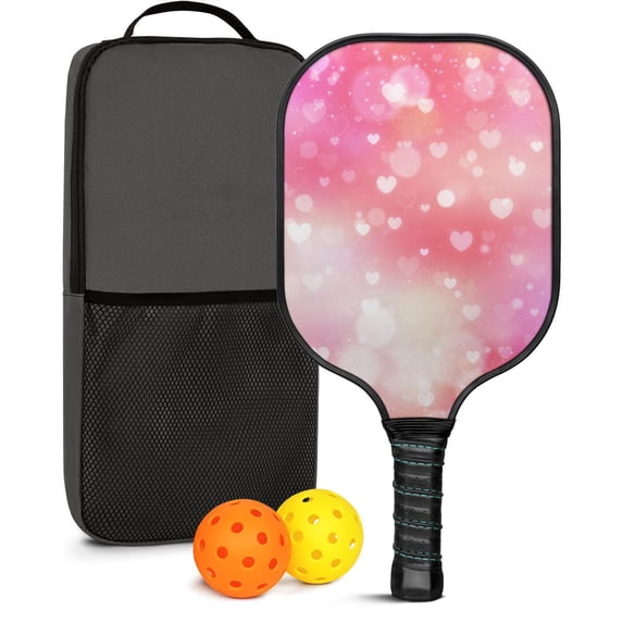 Pickleball Paddles Set Of 1, Fiberglass Surface, World Map Print, 1 Paddle, 2 Balls & Bag
