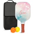 thumbnail image 1 of Pickleball Paddles Set Of 1, Fiberglass Surface, World Map Print, 1 Paddle, 2 Balls & Bag, 1 of 5