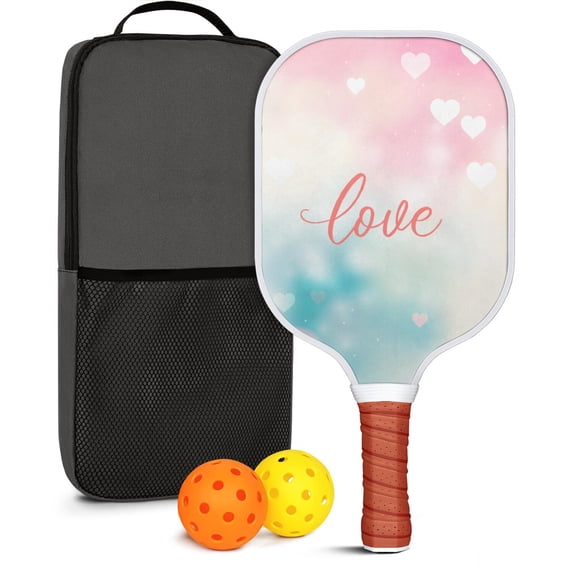 Pickleball Paddles Set Of 1, Fiberglass Surface, World Map Print, 1 Paddle, 2 Balls & Bag