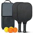 thumbnail image 1 of Pickleball Paddles Set Of 2, Fiberglass Surface, Adventure Map Print, 4 Balls & Bag, 1 of 5