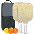 thumbnail image 1 of Pickleball Paddles Set Of 2, Fiberglass Surface, Adventure Map Print, 4 Balls & Bag, 1 of 5