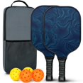thumbnail image 1 of Pickleball Paddles Set Of 2, Fiberglass Surface, Adventure Map Print, 4 Balls & Bag, 1 of 5