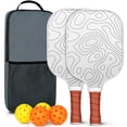 thumbnail image 1 of Pickleball Paddles Set Of 2, Fiberglass Surface, Adventure Map Print, 4 Balls & Bag, 1 of 5