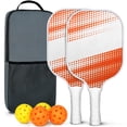 thumbnail image 1 of Pickleball Paddles Set Of 2, Fiberglass Surface, Colorful Geometry Print, 4 Balls & Bag, 1 of 5